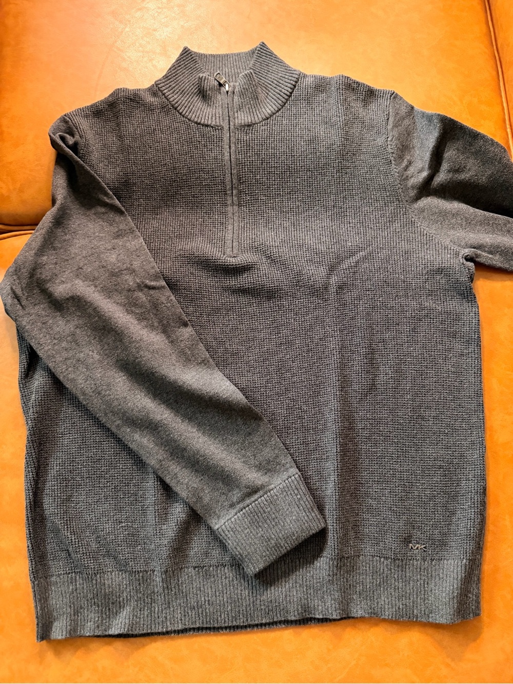 Michael Kors Men's Charcoal Gray Quarter Zip Knit Sweater NWOT